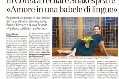 Martina Korea Italian newspaper